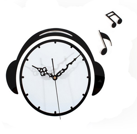 Music & Headphone Acrylic Wall Clock
