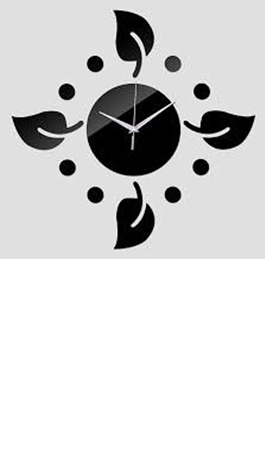 Leafs Design Acrylic Wall Clock
