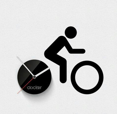 Man on Bike Acrylic Wall Clock
