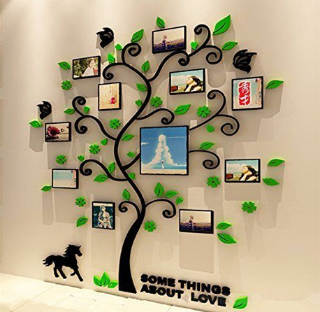 Acrylic Photo Frame wall Family memory Tree Stickers 3d Three-dimensional Wall sticker home decor Living room